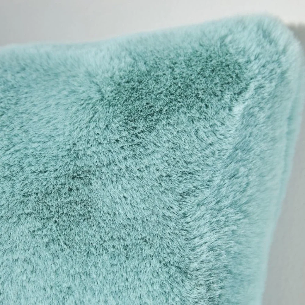 Sophie Mint faux fur pillow